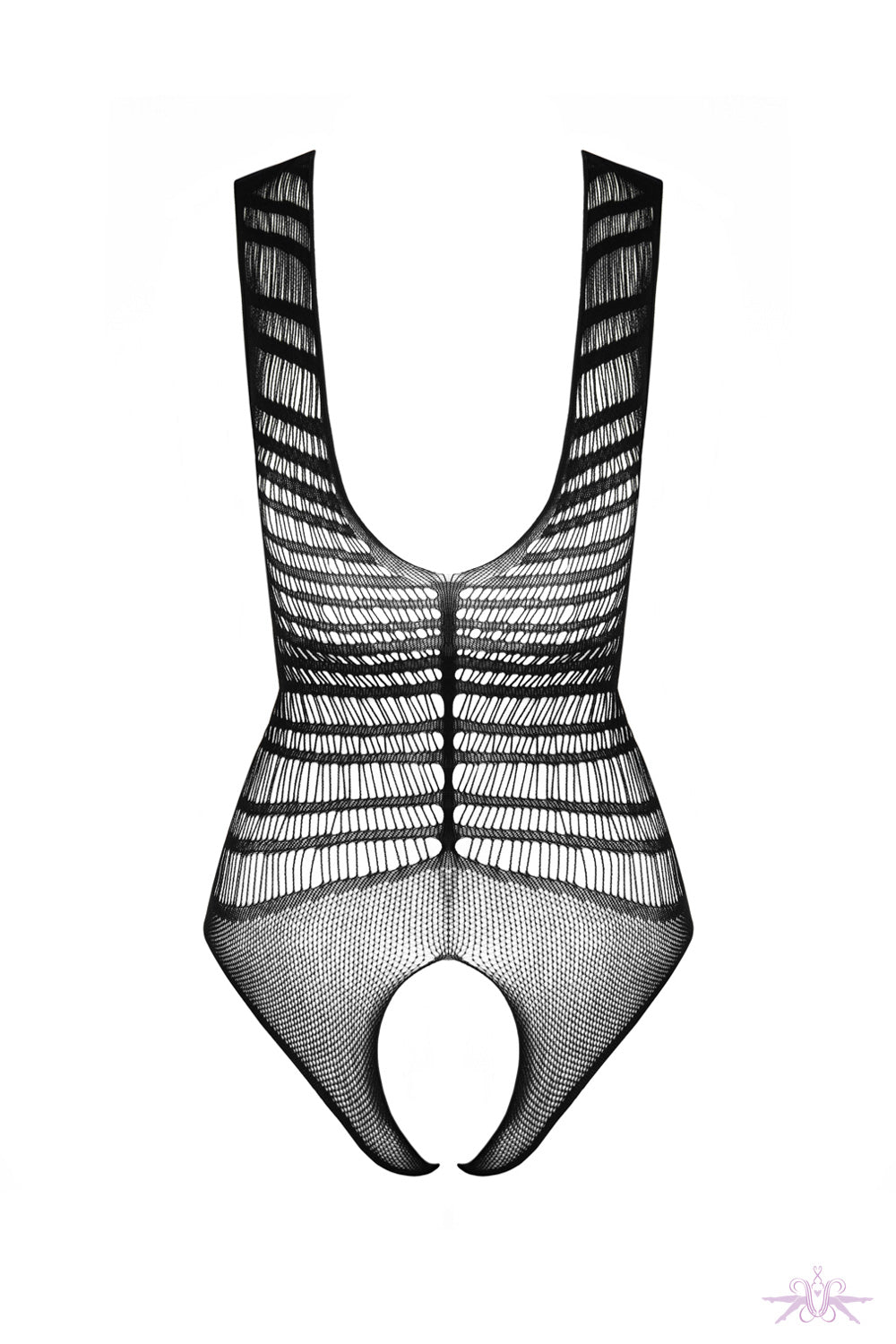 Passion Black Fishnet Open Bodysuit