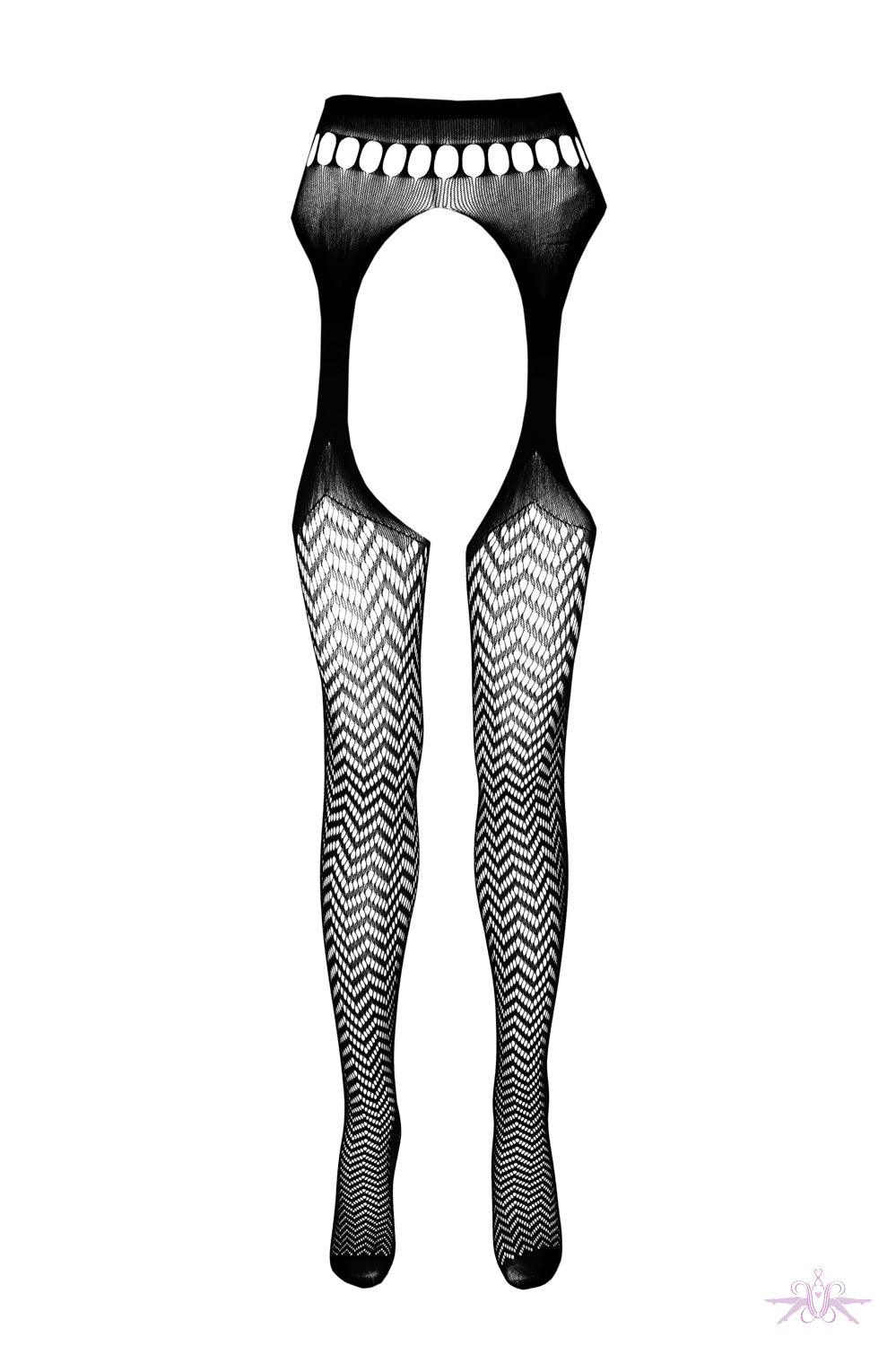 Passion Liza Black Suspender Fishnet Tights