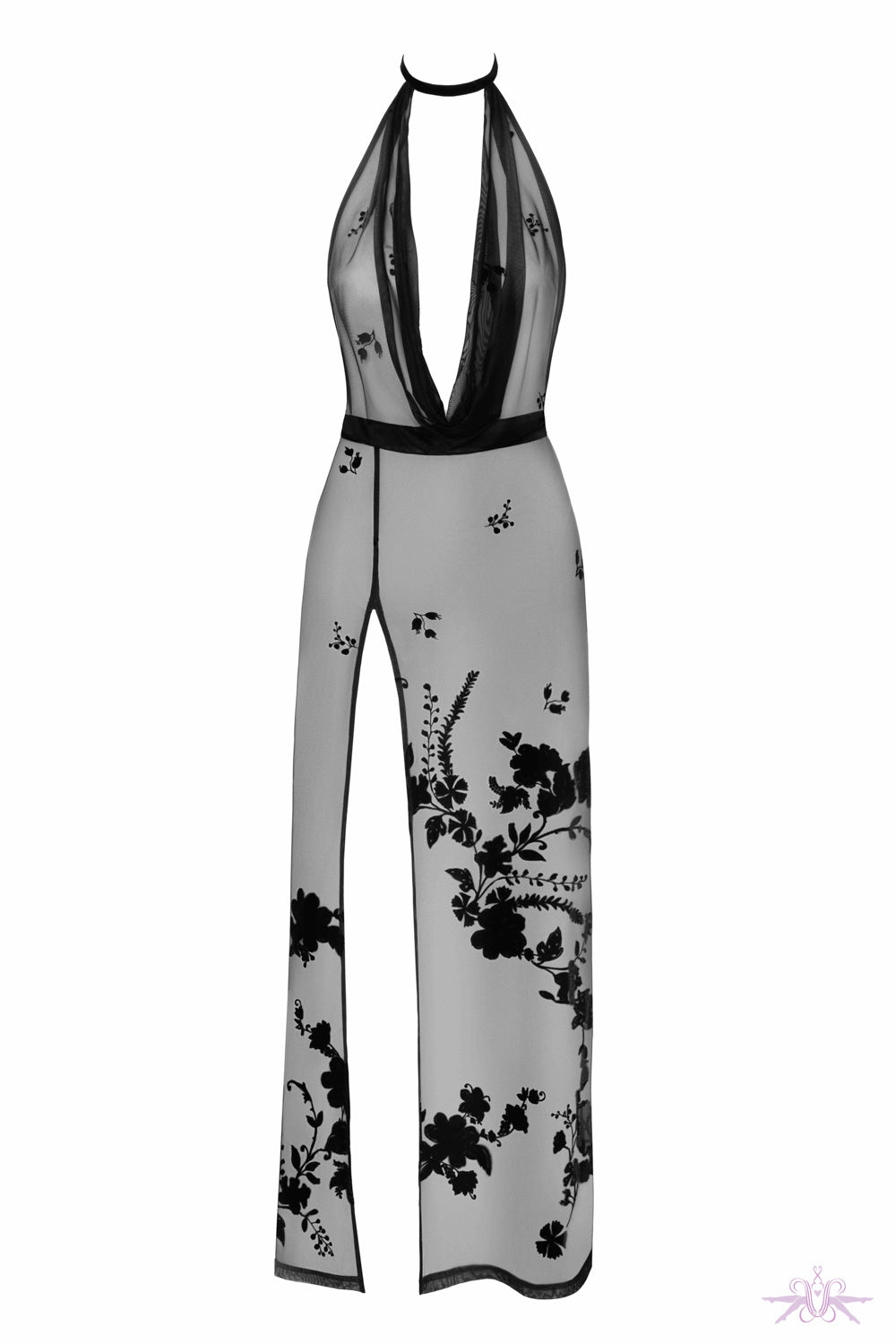 Noir Handmade Classic Sheer Black Dress at Mayfair Stockings Dress