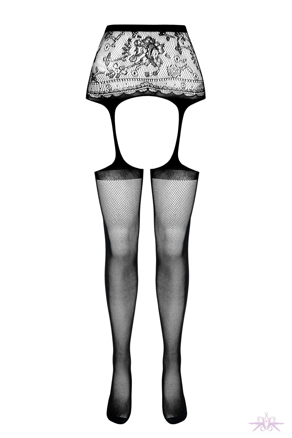 Passion Black Suspender Fishnet Tights