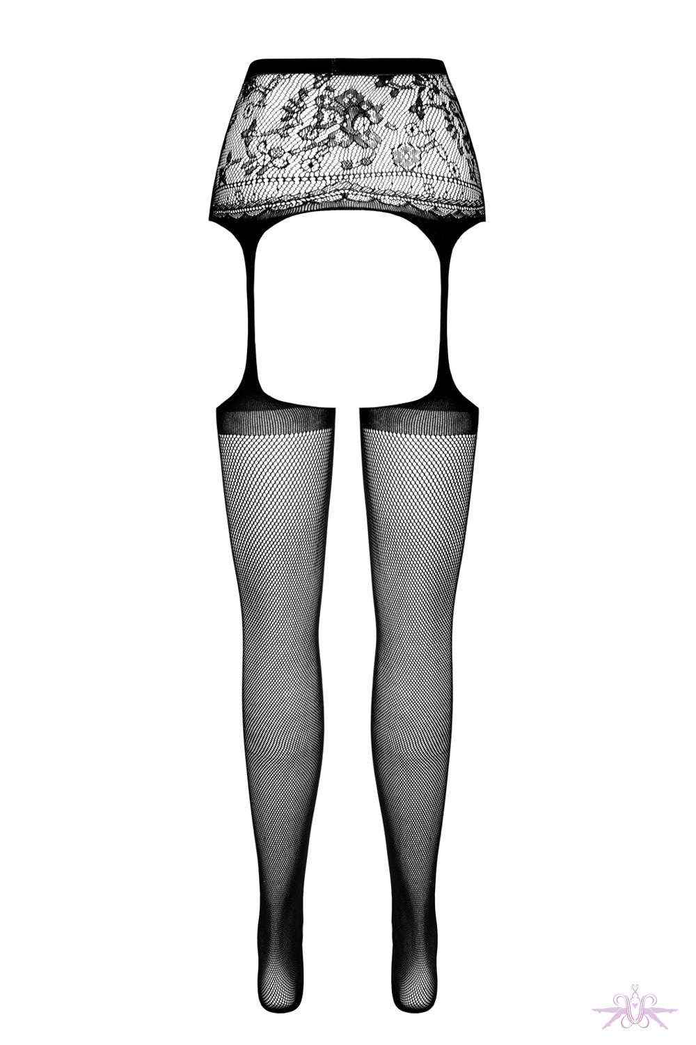 Passion Black Suspender Fishnet Tights