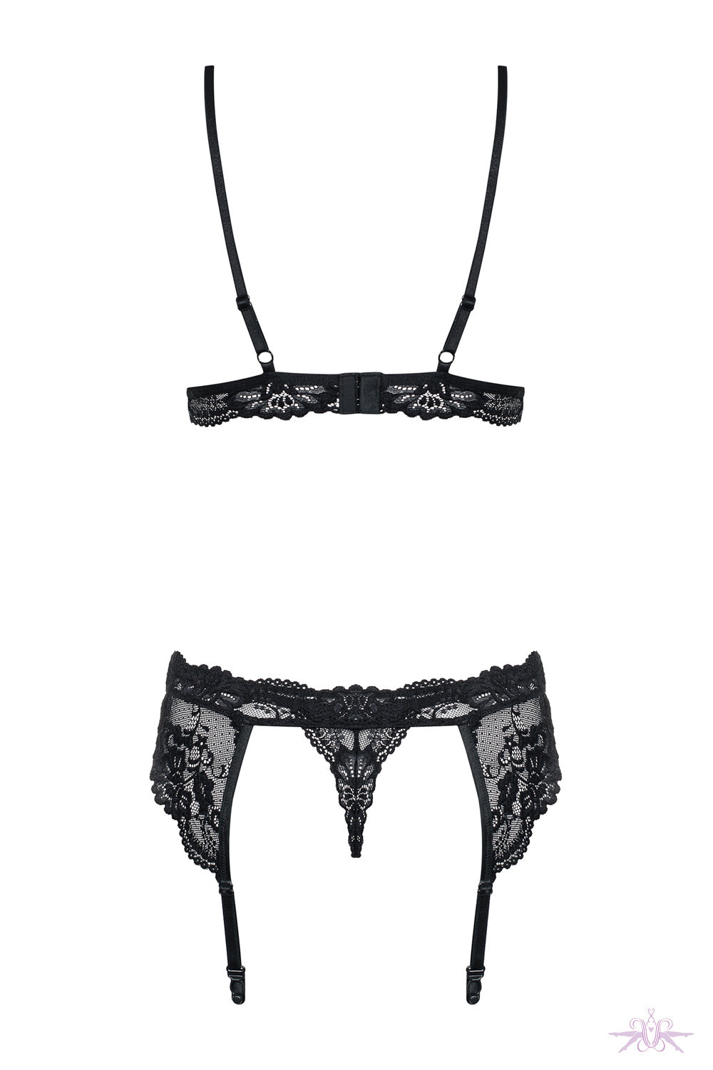 Obsessive Black Lace Set