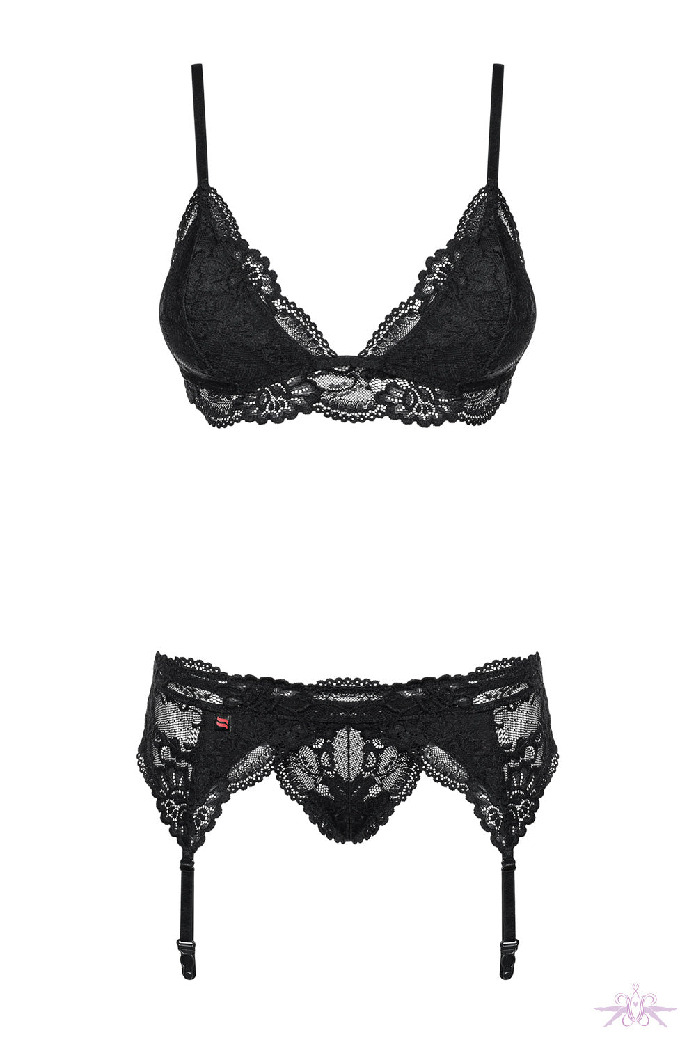 Obsessive Black Lace Set