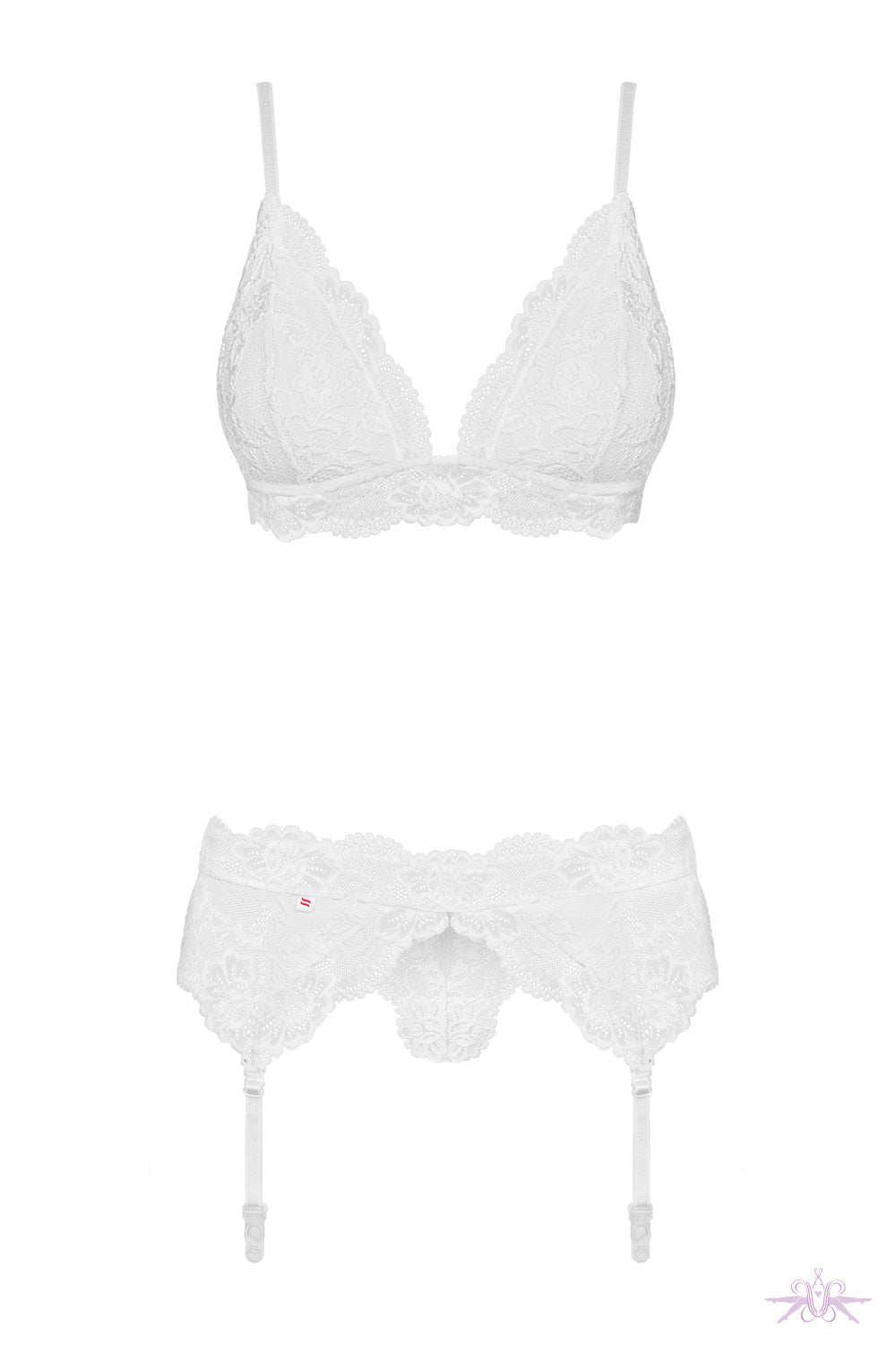 Obsessive White Lace Set