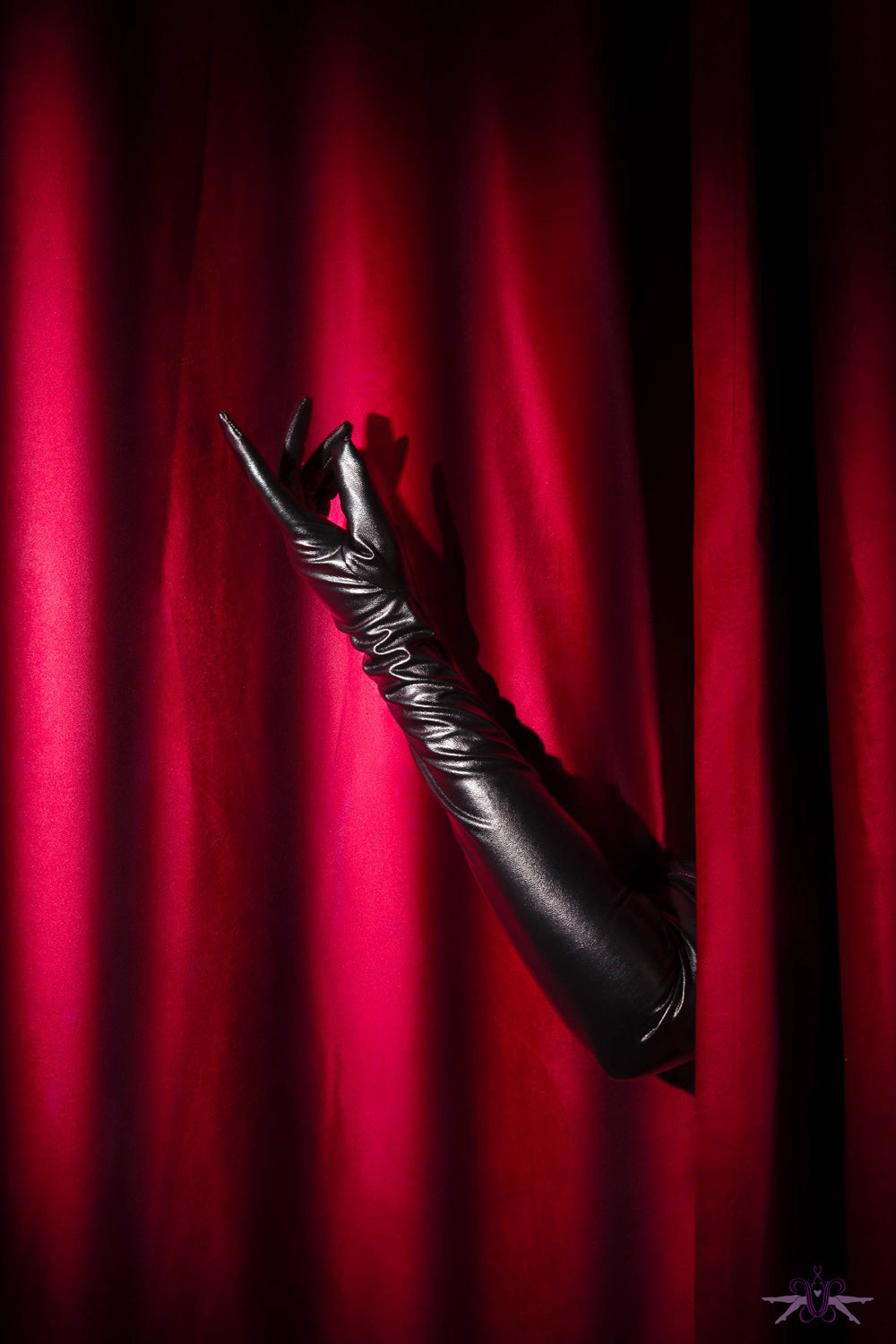 Playful Promises Black Vegan Leather Gloves