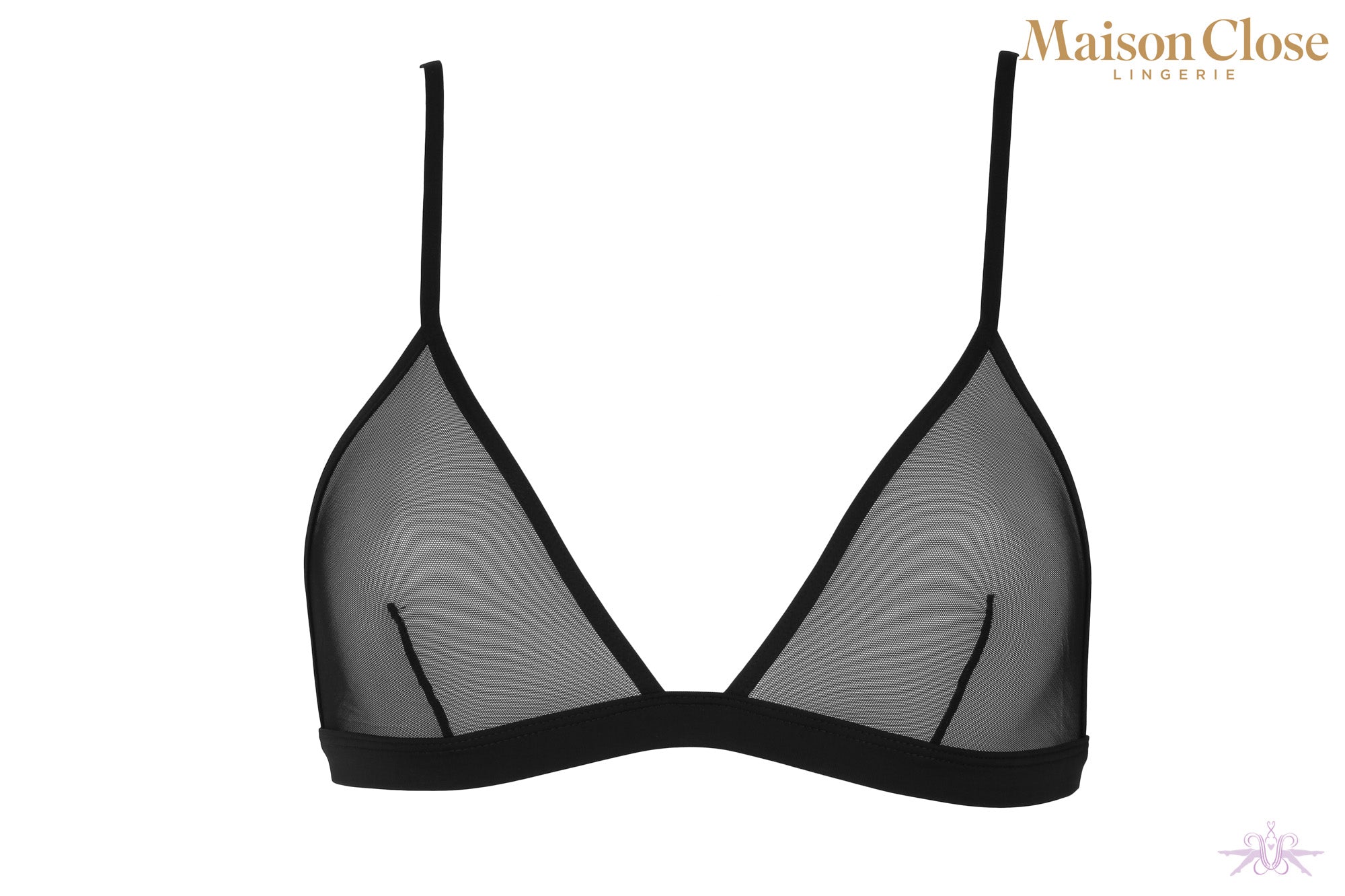 Maison Close Pure Tentation Black Triangle Bra - Mayfair Stockings