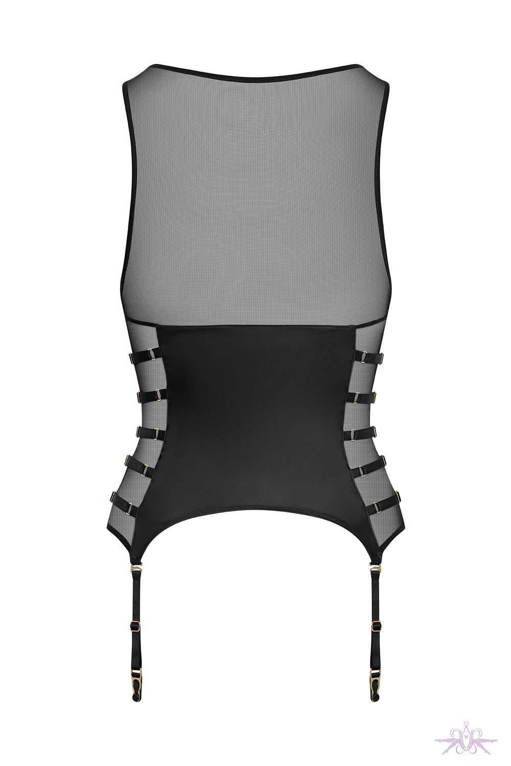 Maison Close Chambre Noire Tank Top with Suspenders