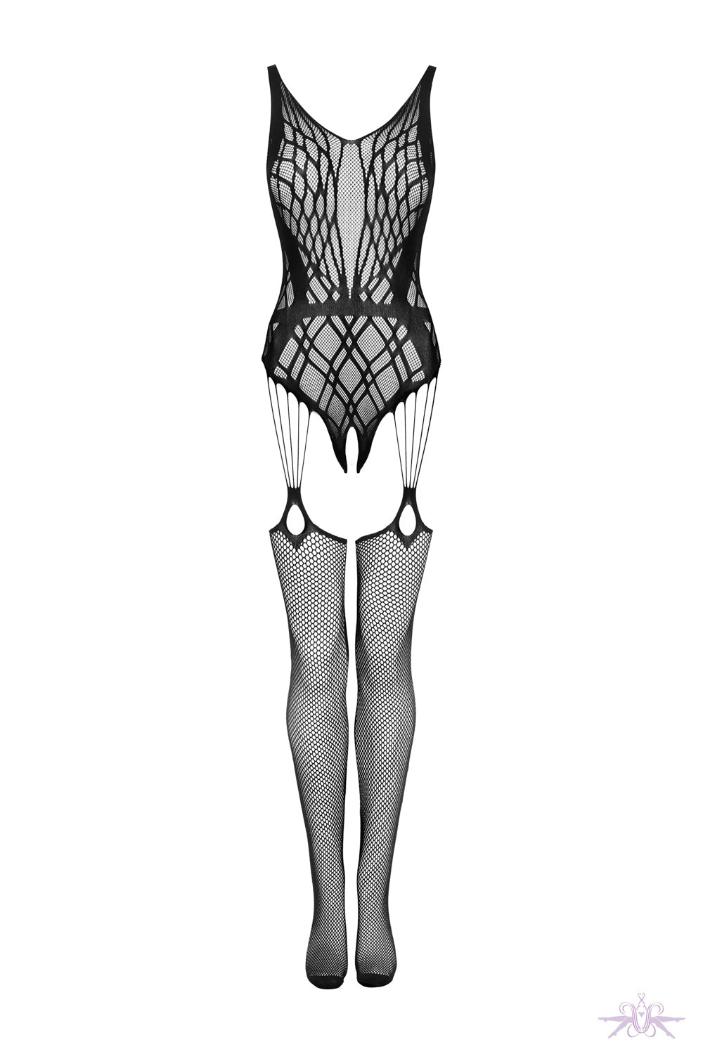 Obsessive Geometric Design Fishnet Bodystocking