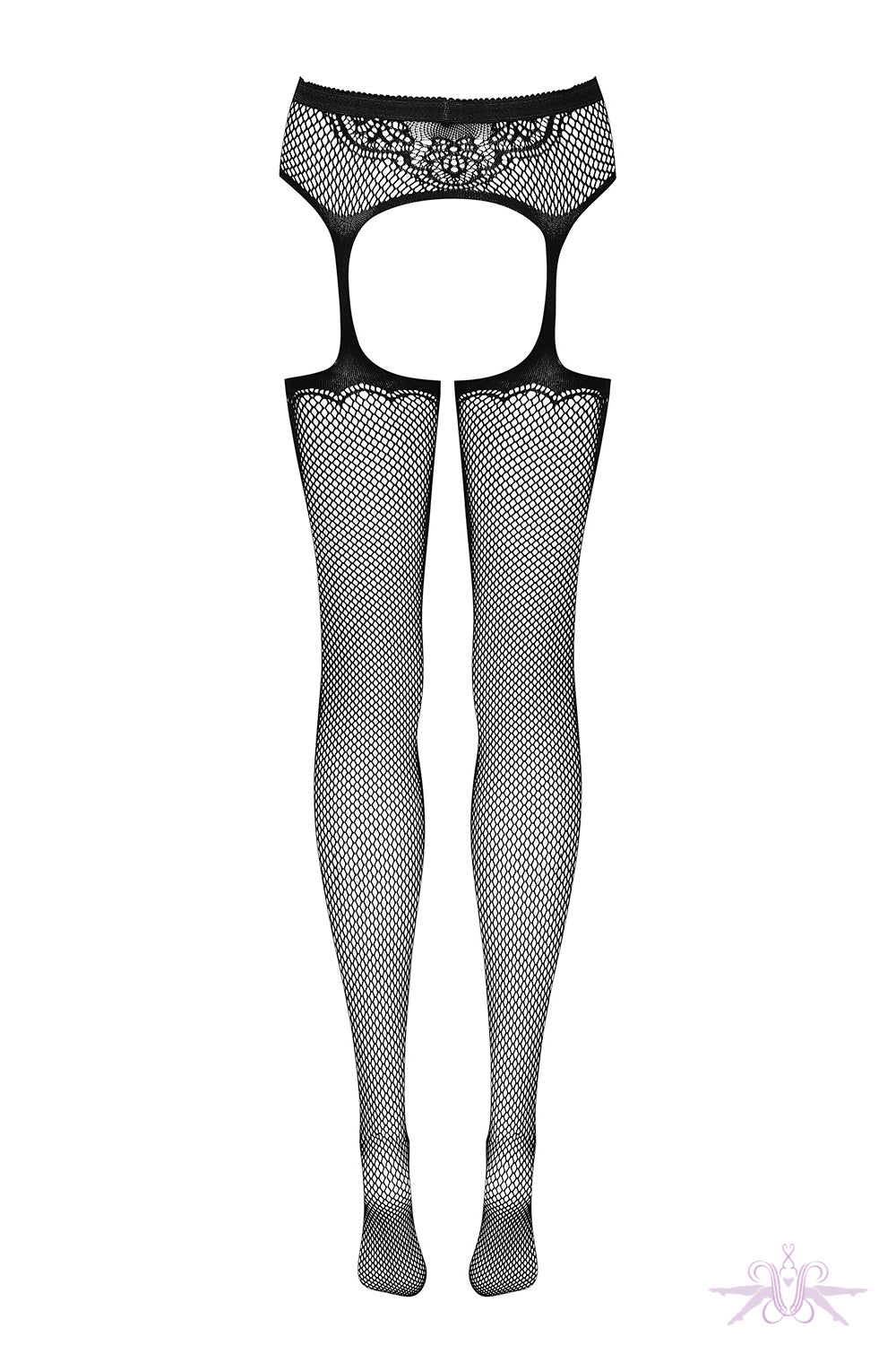 Obsessive Black Fishnet Garter Stocking - Mayfair Stockings