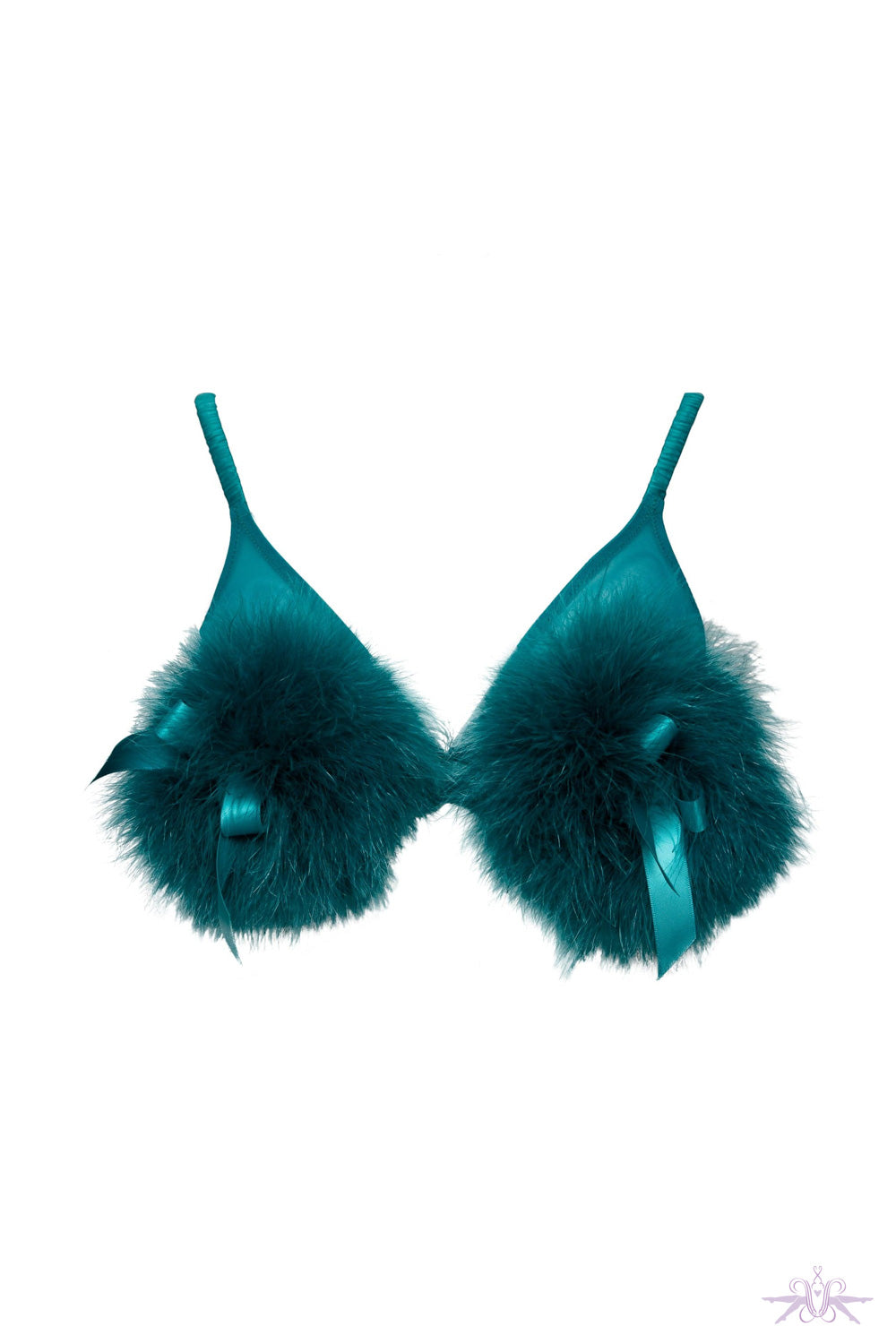 Bettie Page Powder Puff Triangle Bra Teal